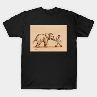 Best Friends: Elephant Watercolor Painting #21 T-Shirt